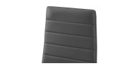 Lot de 4 chaises de salle à manger KEIZO – Design moderne – Pieds en métal noir – Revêtement PU gris