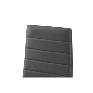 Lot de 4 chaises de salle à manger KEIZO – Design moderne – Pieds en métal noir – Revêtement PU gris