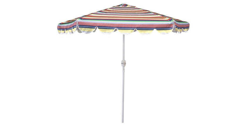 Parasol inclinable multicolore – Ø2,50m – H2,31m – Aluminium – Toile polyester 160g/m² – Manivelle