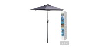 Parasol inclinable gris anthracite Ø200 cm – Mât acier Ø34 mm – Toile polyester 160g/m² déperlante