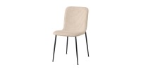 Chaise de salle à manger CORDUROY – Velours côtelé beige – Pieds en métal noir – Style design