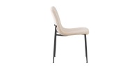 Sedia da pranzo CORDUROY – Velluto a coste beige – Gambe in metallo nero – Stile design