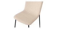 Sedia da pranzo CORDUROY – Velluto a coste beige – Gambe in metallo nero – Stile design