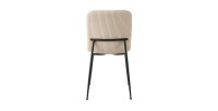 Chaise de salle à manger CORDUROY – Velours côtelé beige – Pieds en métal noir – Style design