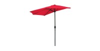 Demi-parasol mural rouge – 270x135x230cm – Aluminium – Toile polyester 180g/m² – Manivelle
