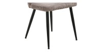 Chaise de salle à manger TORONTO – Velours côtelé sable – Pieds en métal noir – Style design