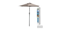 Parasol inclinable taupe – Ø2m – H2,13m – Acier – Toile polyester 160g/m² – Manivelle
