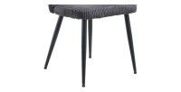 Chaise de salle à manger TORONTO – Velours côtelé gris – Pieds en métal noir – Style design