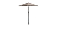 Parasol inclinable taupe – Ø2m – H2,13m – Acier – Toile polyester 160g/m² – Manivelle