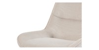 Chaise de salle à manger LOLA – Velours côtelé sable – Pieds en métal noir – Style design / industriel