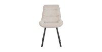 Chaise de salle à manger LOLA – Velours côtelé sable – Pieds en métal noir – Style design / industriel