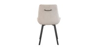 Chaise de salle à manger LOLA – Velours côtelé sable – Pieds en métal noir – Style design / industriel