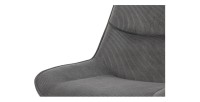Chaise de salle à manger LOLA – Velours côtelé gris – Pieds en métal noir – Style design / industriel
