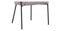 Chaise de salle à manger CAMPBELL – Tissu sable – Accoudoirs – Pieds en métal noir – Style design / industriel