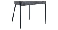 Sedia da pranzo CAMPBELL – Tessuto grigio – Braccioli – Gambe in metallo nero – Stile design / industriale