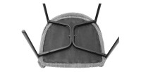 Stuhl für Esszimmer IMANY – Dunkelgrauer Cord-Samt – Armlehnen – Schwarze Metallbeine – Design-/Industriestil