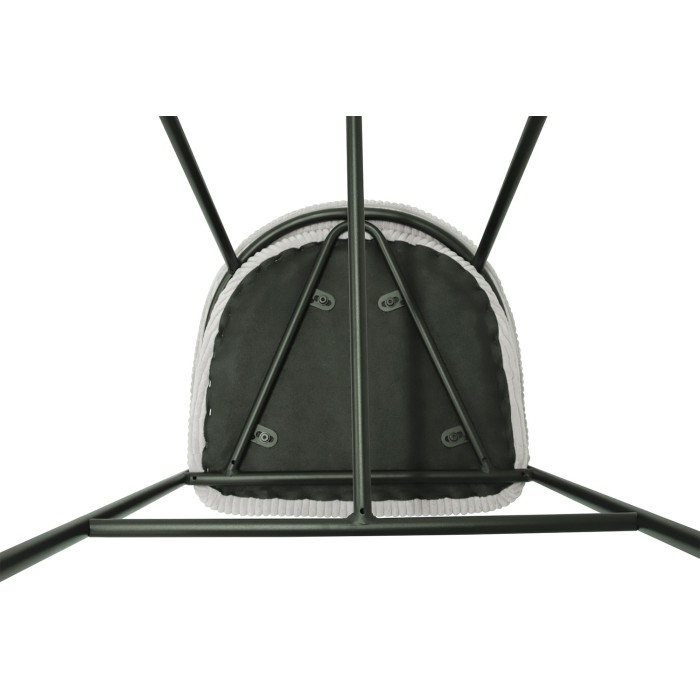 Sedia da bancone IMANY – Velluto a coste grigio chiaro – Con braccioli – Piedi in metallo nero – Stile design/industriale
