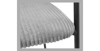 Chaise de comptoir IMANY – Velours côtelé gris foncé – Avec accoudoirs – Pieds en métal noir – Style design/industriel
