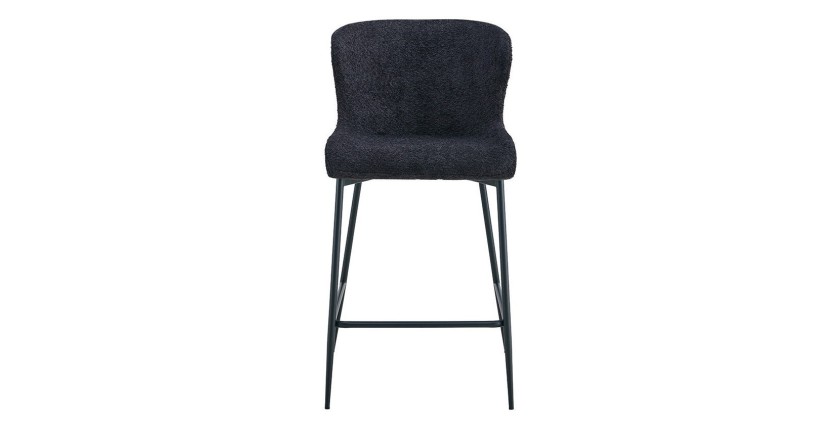 Counterstuhl LISE – Schlingenstoff in dunkelgrau – Schwarze Metallbeine – Design-/Industriestil