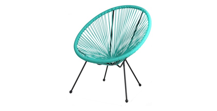 <Ronde tuinstoel van hars - 56x88x72 cm - Mintblauw - Elegant en comfortabel