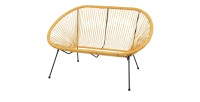 Canapé d'extérieur en résine – 137x92x85 cm – Jaune moutarde – Élégance et confort