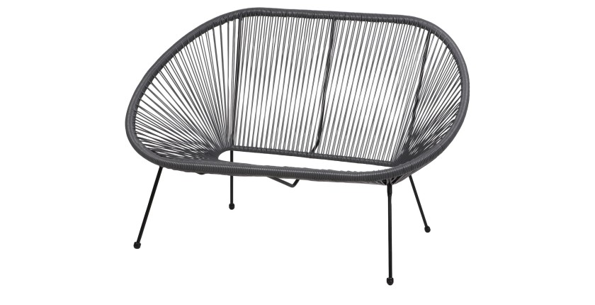 Canapé de exterior en resina – 137x92x85 cm – Gris antracita – Elegancia y confort