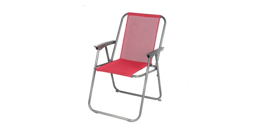 Sedia da giardino pieghevole in tessuto fucsia – Dimensioni 53x55x75 cm