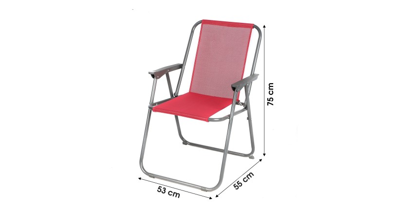 Sedia da giardino pieghevole in tessuto fucsia – Dimensioni 53x55x75 cm