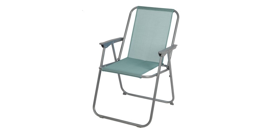 Fauteuil de jardin pliable en tissu bleu gris – Dimensions 53x55x75 cm