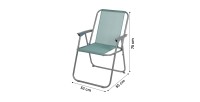 Fauteuil de jardin pliable en tissu bleu gris – Dimensions 53x55x75 cm