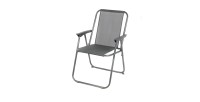 Fauteuil de jardin pliable en tissu gris anthracite – Dimensions 53x55x75 cm