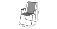 Poltrona da giardino pieghevole in tessuto grigio antracite - Dimensioni 53x55x75 cm