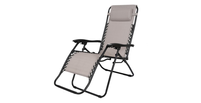 Fauteuil relax d'extérieur – 90x108x64 cm – Taupe – Confort et élégance