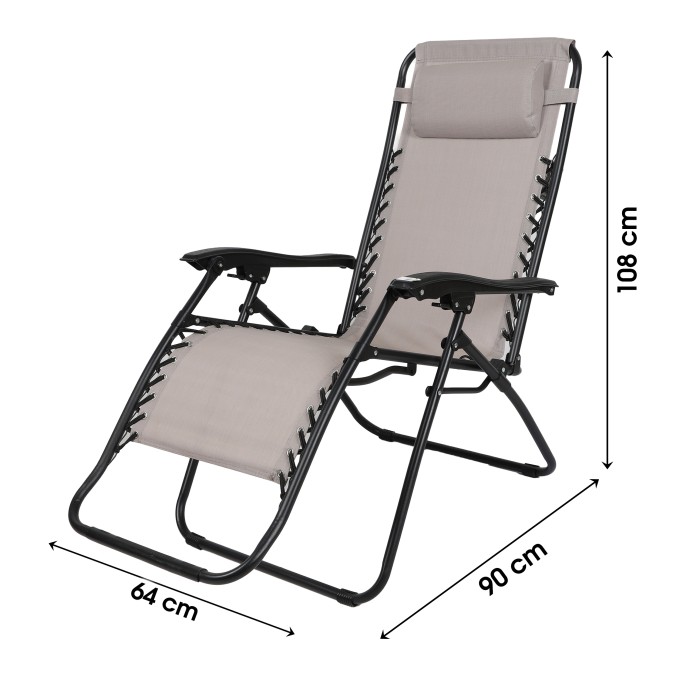 Fauteuil relax da esterno – 90x108x64 cm – Tortora – Comfort e eleganza