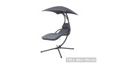 Balancelle de jardin suspendue avec parasol – 170x103x193 cm – Noir – Confort et élégance