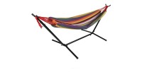 Hamac avec support en métal – 260x107x100 cm – Coloris multicolore – Détente et robustesse
