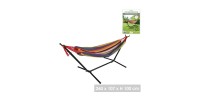 Hamac avec support en métal – 260x107x100 cm – Coloris multicolore – Détente et robustesse