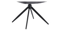 Draaibare eetkamerstoel MOOREA - Donkergrijze stof - Zwarte metalen poten - Hoogte 90 cm - Design/industriële stijl