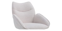 Chaise de salle à manger pivotante MOOREA – Tissu beige – Pieds en métal noir – Hauteur 90 cm – Style design/industriel