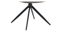 Sedia da pranzo girevole MOOREA – Tessuto marrone – Gambe in metallo nero – Altezza 90 cm – Stile design/industriale