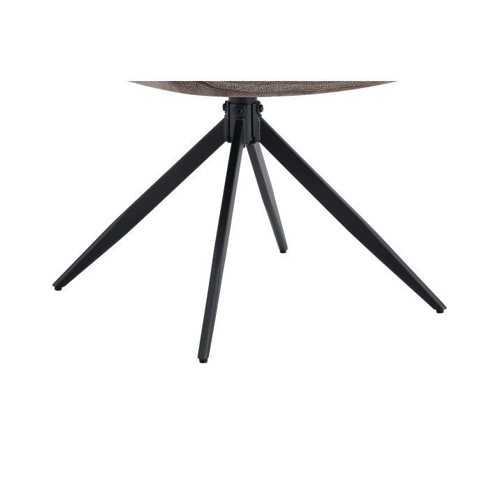 Sedia da pranzo girevole MOOREA - Tessuto marrone - Piedi in metallo nero - Altezza 90 cm - Stile design/industriale