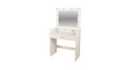 Coiffeuse design blanche avec tiroir et miroir LED – 80x40x143 cm – Élégance et fonctionnalité