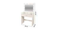Coiffeuse design blanche avec tiroir et miroir LED – 80x40x143 cm – Élégance et fonctionnalité