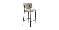 Chaise de comptoir VENTURA – Tissu brun – Pieds en métal noir – Hauteur 97 cm – Style design/industriel