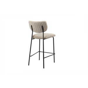 Sedia da bancone VENTURA – Tessuto marrone – Piedi in metallo nero – Altezza 97 cm – Stile design/industriale