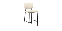 Counterstoel VENTURA - Beige stof - Zwarte metalen poten - Hoogte 97 cm - Design/industriële stijl