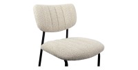 Chaise de comptoir VENTURA – Tissu beige – Pieds en métal noir – Hauteur 97 cm – Style design/industriel