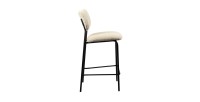 Chaise de comptoir VENTURA – Tissu beige – Pieds en métal noir – Hauteur 97 cm – Style design/industriel