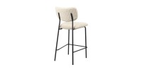 Chaise de comptoir VENTURA – Tissu beige – Pieds en métal noir – Hauteur 97 cm – Style design/industriel