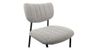 Chaise de comptoir VENTURA – Tissu gris clair – Pieds en métal noir – Hauteur 97 cm – Style design/industriel